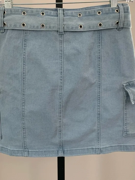 CiMuk Light Wash Denim Mini Skirt - Picture 4 of 16